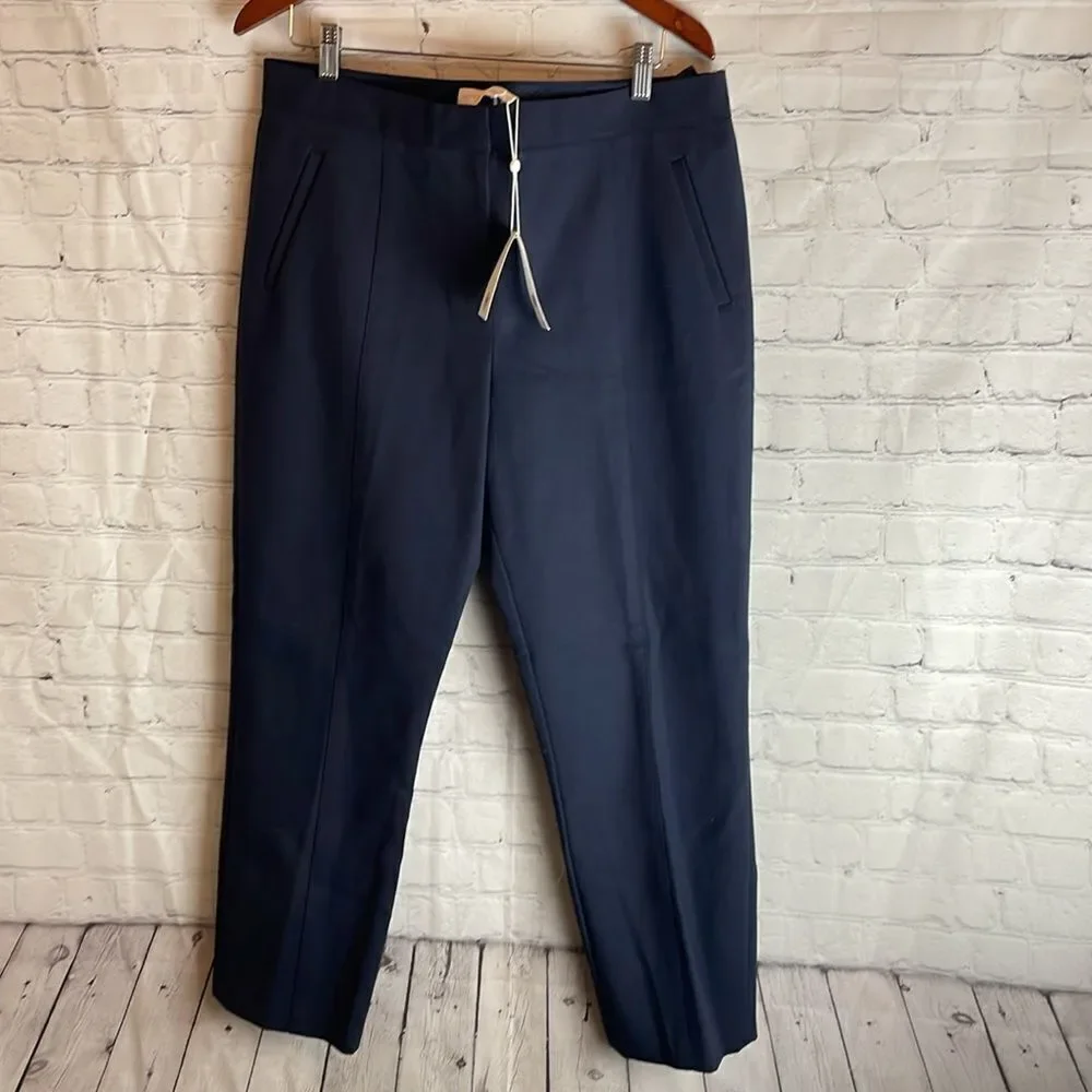 Tory Burch Womens Vanner Ponte Seamed Pants Blue Size 14 NWT